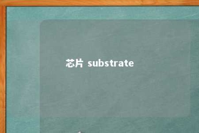 芯片 substrate 